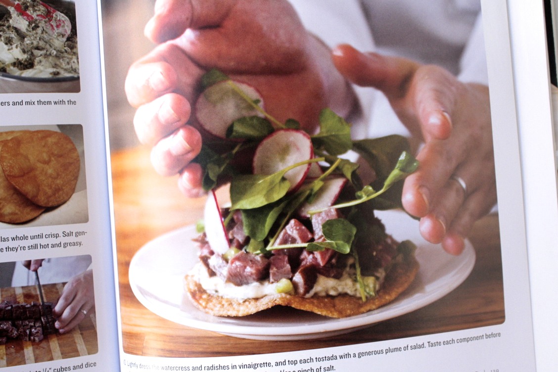 rare beef tostada